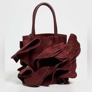 FARM Rio Burgundy Ruffle Tote